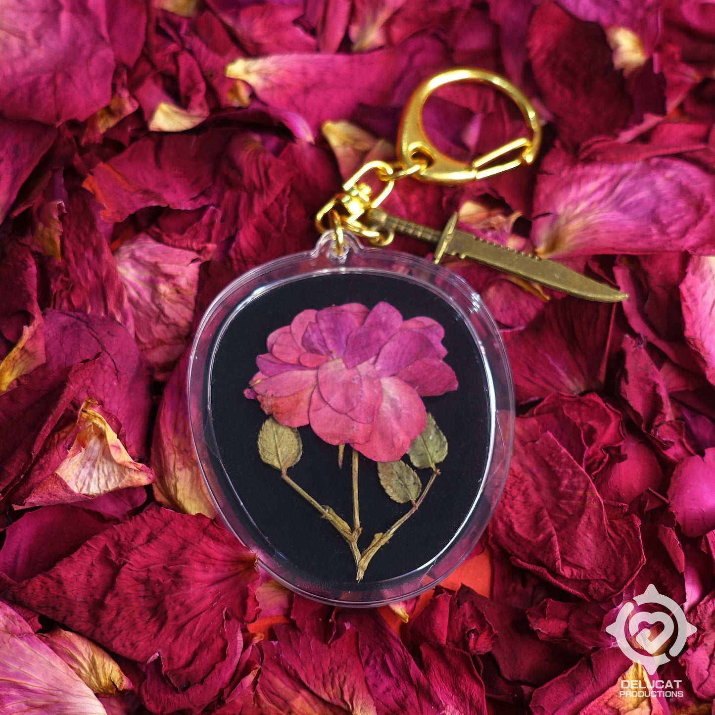 血腥畫家玫瑰壓花吊飾