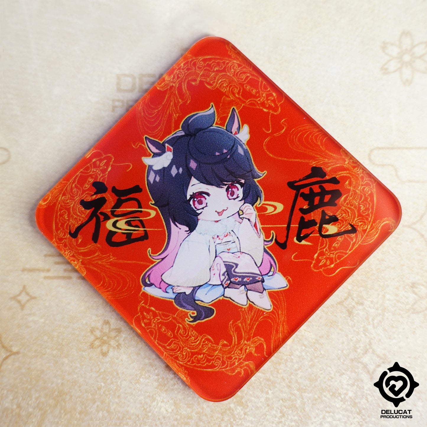 DeluCat Spring Couplet Magnet Set (5-piece) + Sticker
